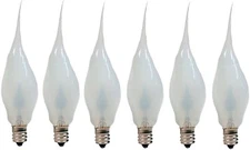 Silicone Dipped Flickering Flame Bulb, Country Candle Lamp Style, Pack of 6