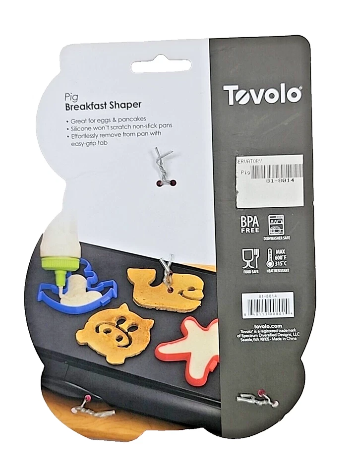 2 Moldeadores de Panqueques de Silicona Tovolo Cerdo Rosa/Ballena Fushcia Nuevo Foto 3 de 4