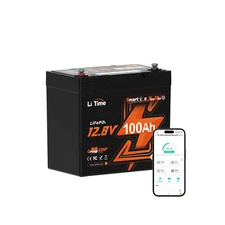 LiTime 12V 100Ah Xtra Mini Smart Bluetooth Lithium LiFePO4 Battery for RV Marine