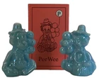 (1) Vintage Mosser Glass PeeWee Clown Letter “P" Blue milk Carnival 1.625” Boxed