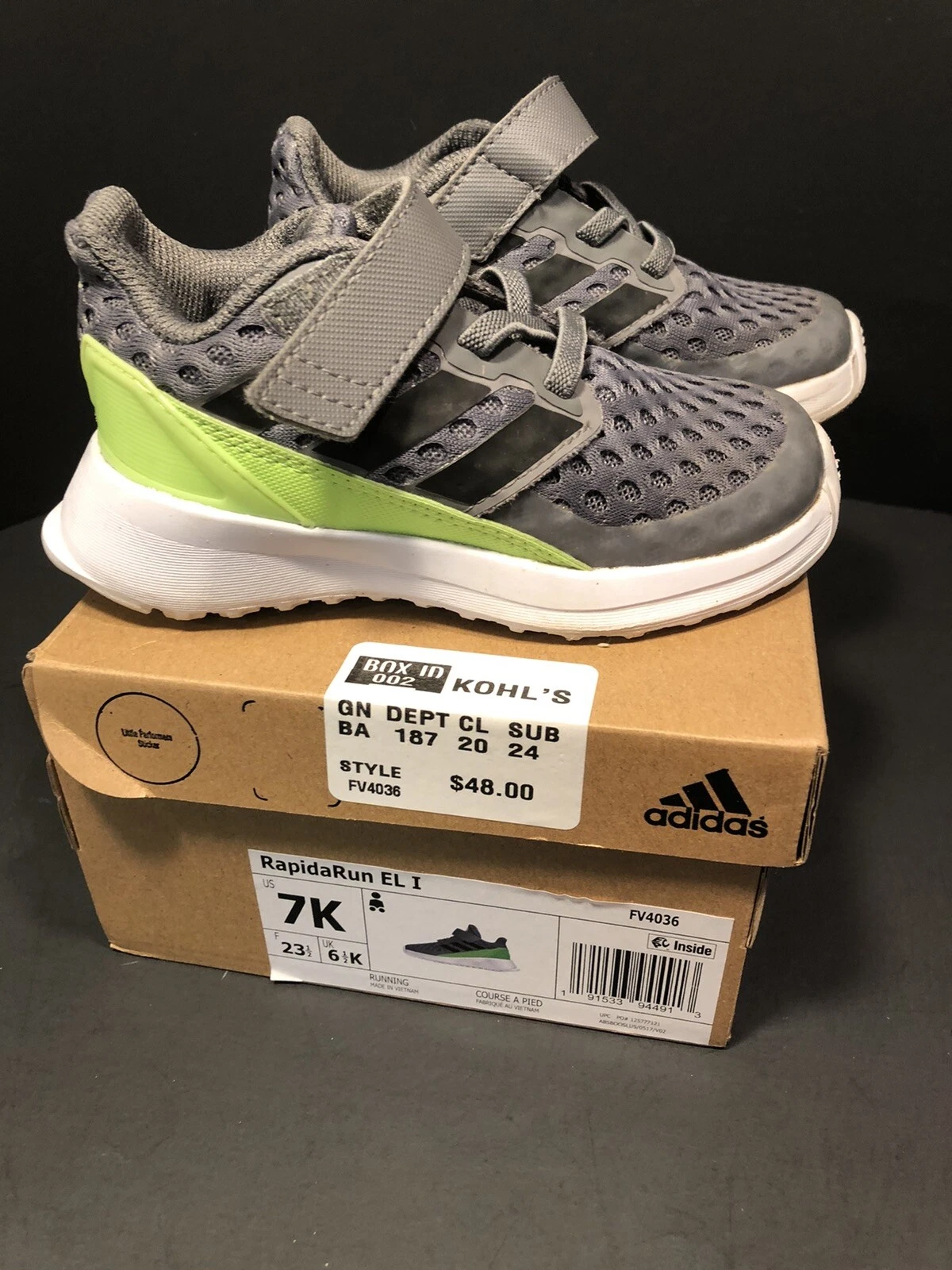 Scarpe da ginnastica Adidas FV4036 bambino Rapidarun El taglia 7 m spedizione gratuita usate in ottime condizioni
