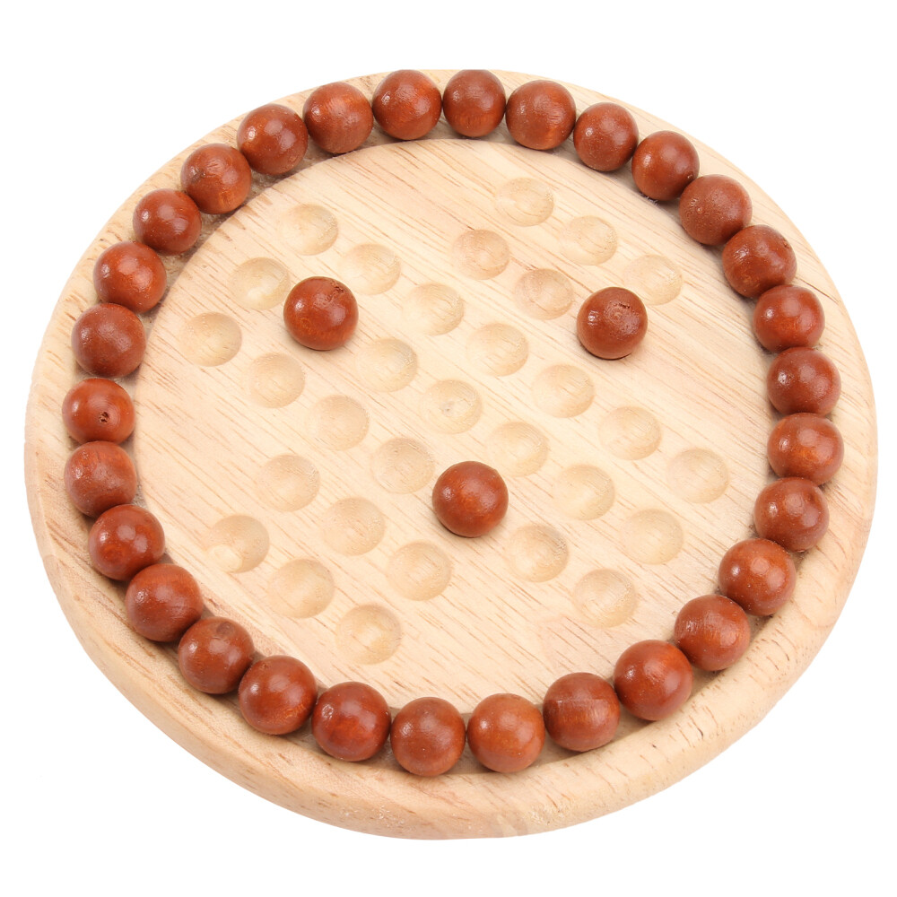 Wooden Chinese Solitaire Marbles Peg Board Game EcoFriendly