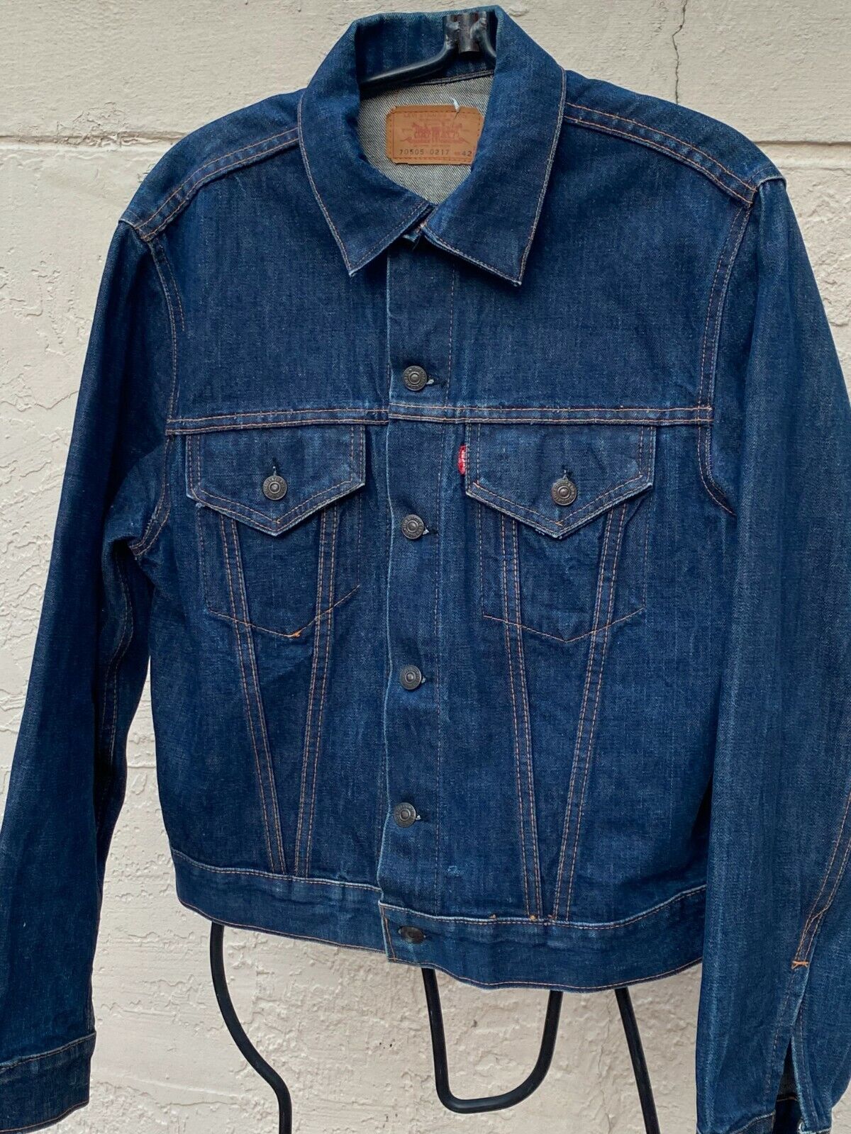 LEVI'S BIG E VINTAGE 70505-0217 DENIM JACKET DARK INDIGO MADE IN USA SZ 42  | eBay