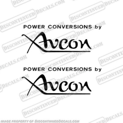 Fits Avcon Power Conversions Decals (Set of 2) - Any Color! 3.25'' x 9''