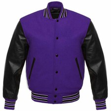 Letterman Varsity Bomber Baseball Jacket Snap Button All Colors and Sizes 