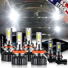 6000K Combo LED Headlight Fog Light Bulbs For Dodge Ram 1500 2500 3500 2009-2012