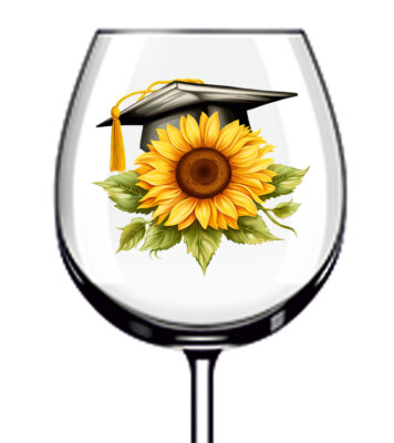 12x Abschlusskappe Sonnenblume Becher Weinglas Flasche Vinyl Aufkleber Abziehbild J230