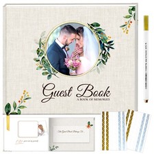 Wedding Guest book, 8x10 Polaroid Guest book for Wedding Reception with pen.