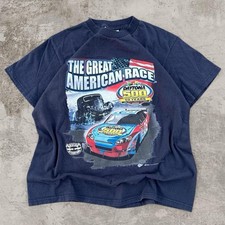 Vintage Great American Race Nascar Tee 2008 Navy Blue Size Large