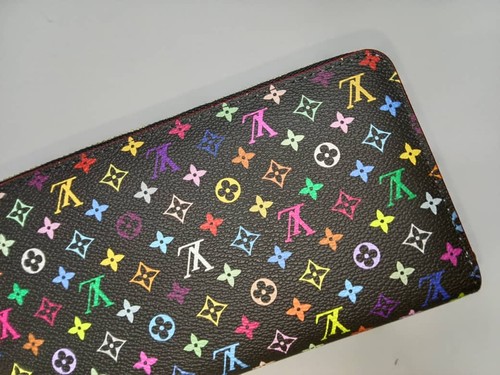 LOUIS VUITTON  Monogram Multicolor Takashi Murakami Zippy Long Wallet- Black