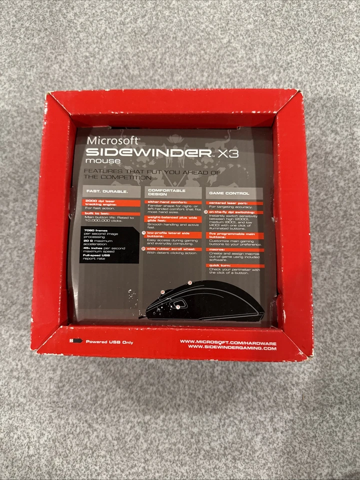 Microsoft Sidewinder X3 Gaming Mouse 2000 Dpi Laser - Image 2 of 4