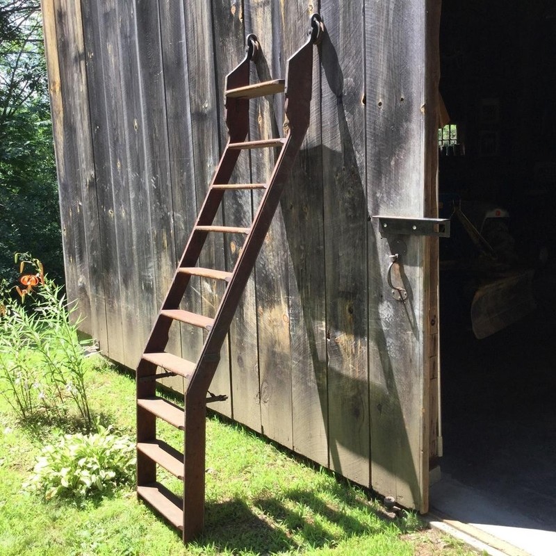 Vintage Industrial Library Hardware Mercantile General Store Rolling Ladder