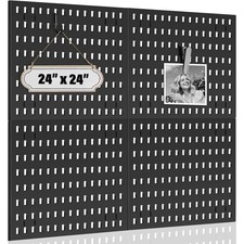 4xPegboard Shelves Wall Organizer Peg Board Shelf Brackets for Home Office Black