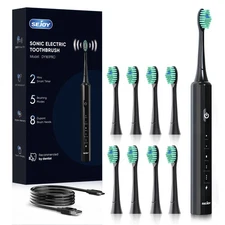 Electric Toothbrush Pro Rotating Brush With 8 Heads Timer 5 Modes Rechargeable
