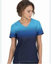 Koi Lite S NWOT Scrub Top Women  s Ombre Blue Nursing Medical