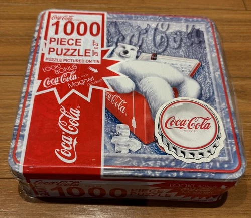 NEW Coca-Cola Vintage 1000 Piece Jigsaw Puzzle Tin Polar Bear 1999 Coke