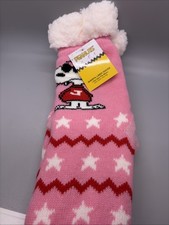 Peanuts Snoopy Sherpa Lined Non-Slip Slipper Socks - One Size Fits Most NEW