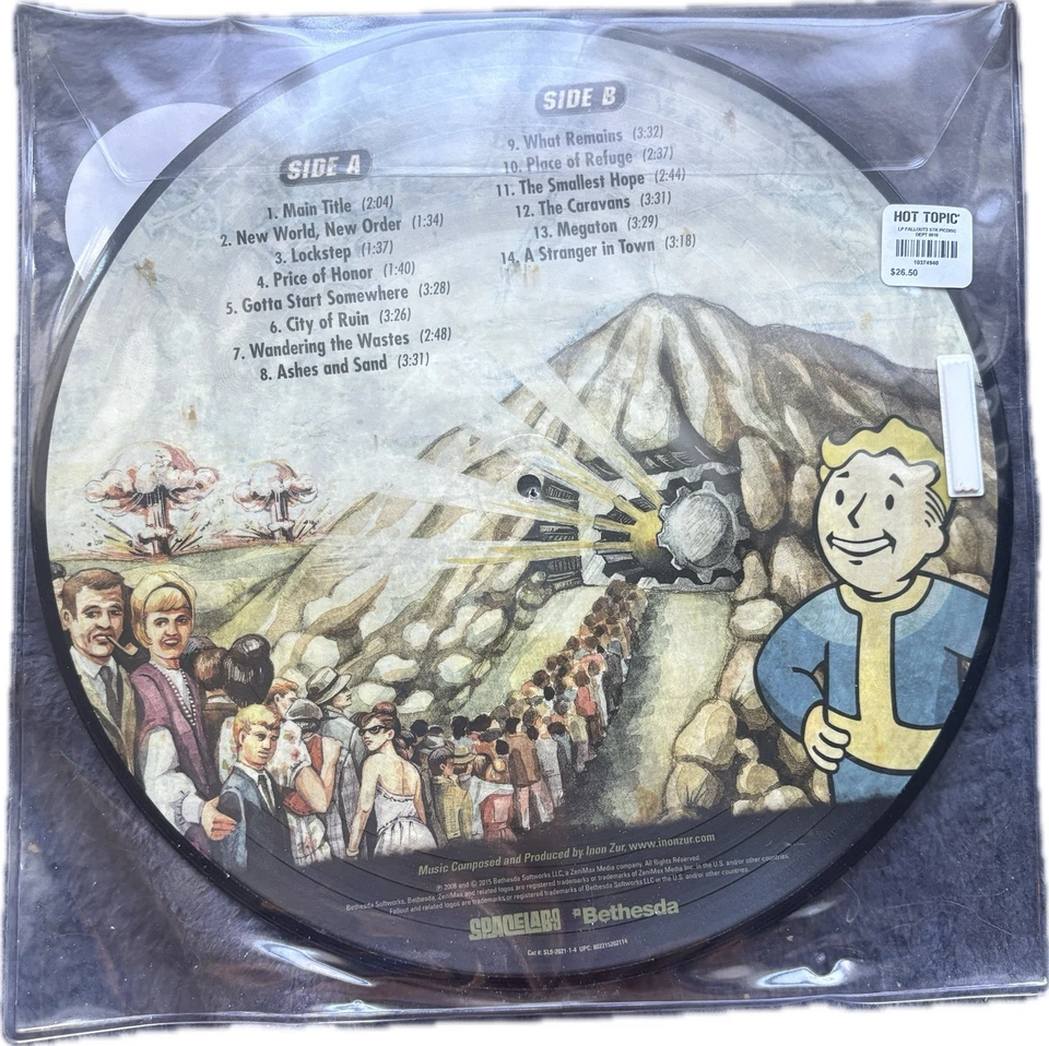 FALLOUT 3 Original Game Soundtrack PICTURE DISC Vinyl Record Hot Topic Exclusive - Image 2 of 2