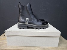 with box Jimmy Choo Blayse Flat Matte Black Rubberized Leather Boot Size G2U