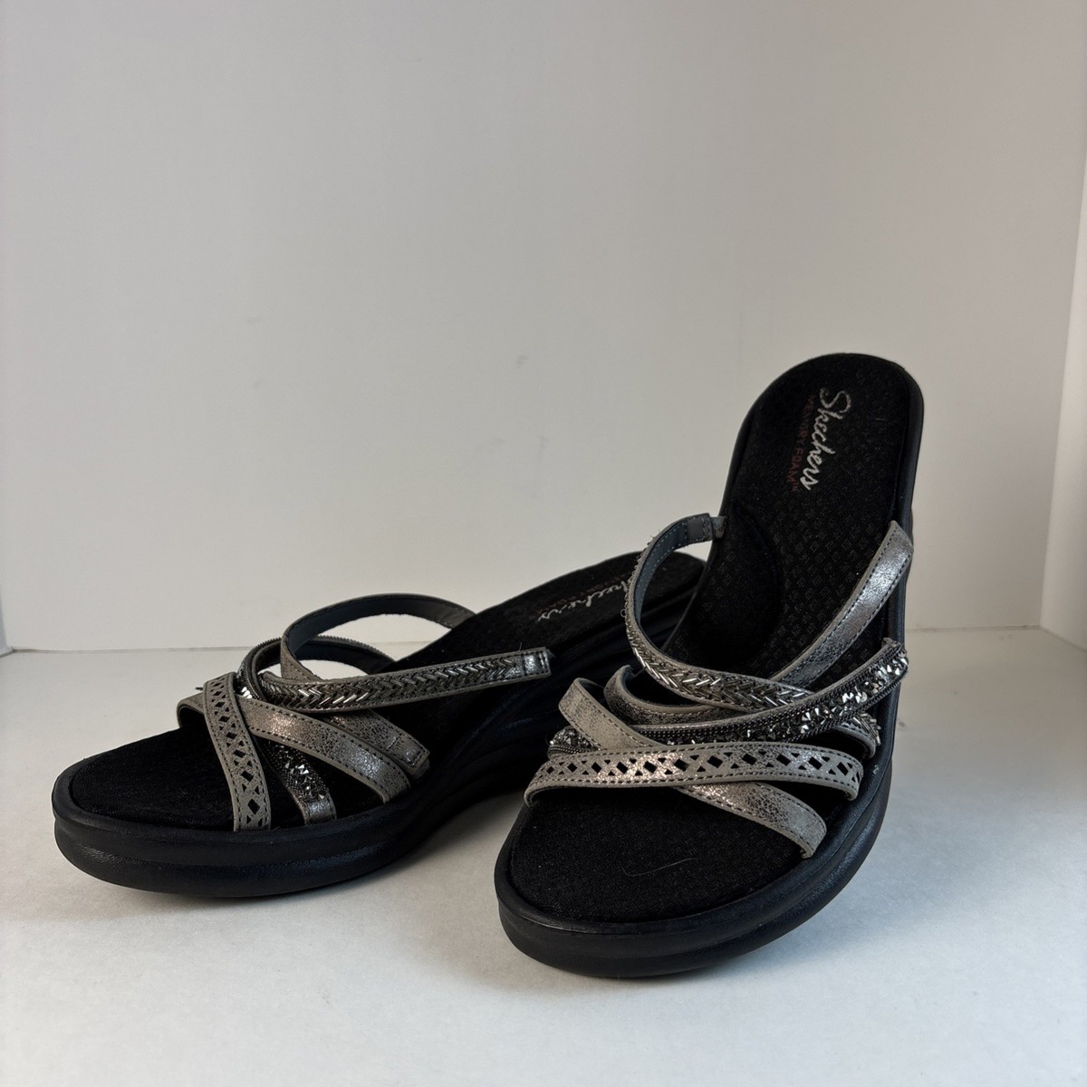 Black Memory Foam Sandals Blaire Adjustable Slide Sandal - Black – aetrex main image 2