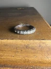 VINTAGE/ANTIQUE NATURAL DIAMOND BAND STERLING SILVER 925 RING SZ 5.5 SIGNED
