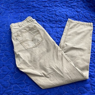 Levi's 505 Regular Fit Pants Mens 33x32 Tan Cotton Twill Straight Leg Trousers
