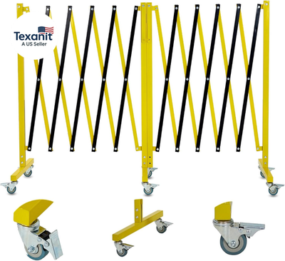 #ad 20FT Industrial Expandable Barricade Folding Security Gate with Wheels 20Ft Exp $180.99