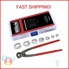Hilitchi 70pcs Stainless Steel Single Ear Hose Clamps with Ear Clamp Pincers Kit