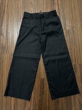 Banana Republic Women  s 6 Trousers Linen Blend Black Flat Front Wide Leg Preppy