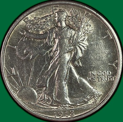 1918 Walking Liberty Half Dollar Choice Almost Uncirculated AU+ Coin #41438