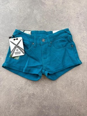 Criminal Damage Deadstock Damen XS Hot Pants Electric Blue Y2K Emo Punk