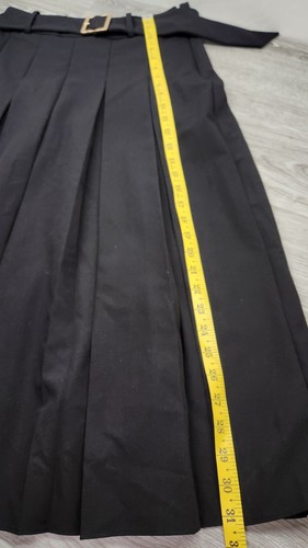 Falda cinturón plisada acampanada midi tiro medio Worthington para mujer talla XS negra - Imagen 5 de 6