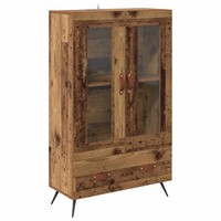 Highboard Altholz Mit Engineered Wood Und Glas 69,5 X 31 X 115 Cm
