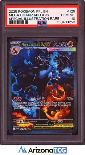 New ListingPokemon 2025 Mega Charizard X ex 125/094 SIR Phantasmal Flames GEM MINT PSA 10