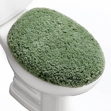Luxury Soft Microfiber Toilet Lid Cover Machine Washable Solid Toilet Seat Cover