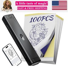 Tattoo Stencil Printer Machine with 100pcs Transfer Paper, Portable Printers ...