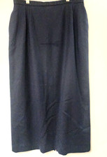 Vintage Pendleton Midi Pencil Straight Skirt Virgin Wool Navy Blue Size 16