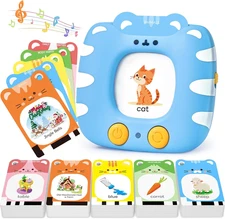 Talking Flash Cards for Toddlers 1-5 Clear Voice & Thick Cards & Easy to Slide i