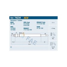 Bougies de préchauffage Renault VEL SATIS