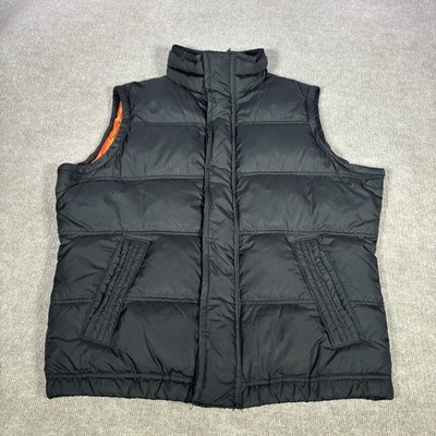 Abercrombie & Fitch Vest Mens XL Full Zip Black Down Puffer Summit Rock Y2K