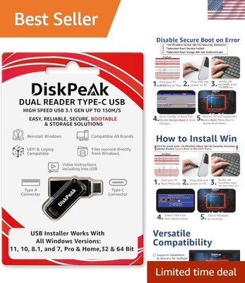 64GB Bootable USB Drive for Windows 11 & 10 - Clean Install, Upgrade, Reinsta...