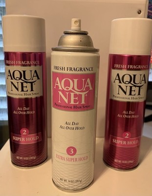 AQUANET Hair Spray 14oz Extra Hold and Extra super Hold. Listing is  ALL 3 CANS 