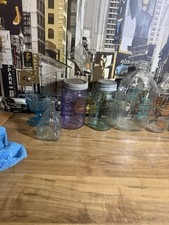 9 Antique 1920s Era Milk Bottles .