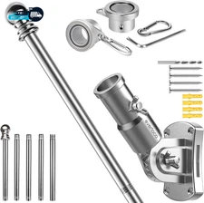 Premium Flag Pole Kit - T304 Stainless Steel 180°Adjustable Flag Bracket