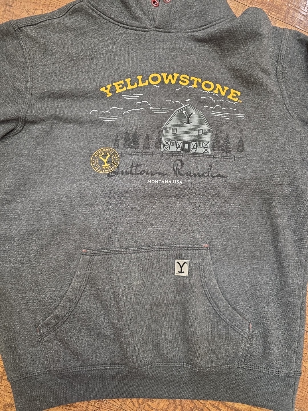 Authentic Yellowstone Dutton Ranch Gray Graphic H… - image 2