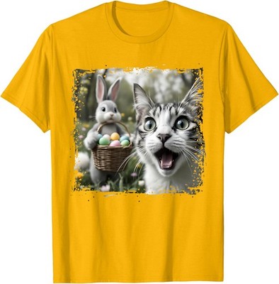 Funny Easter Cat Selfie with Easter Bunny Easter Unisex T-Shirt