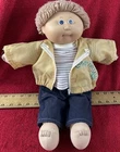 Vintage Cabbage Patch Doll 1982 Boy Blue Eyes Dimple Smile Popcorn Hair