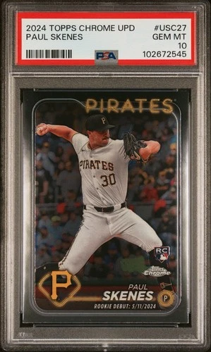 PSA 10 - 2024 Topps Chrome Update Rookie Debut Paul Skenes #USC27 (RC) GEM MINT