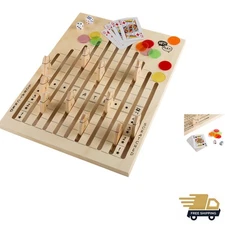 Wooden Horse Race Game with Dice, Cards and Chips – Indoor and Outdoor Board ...