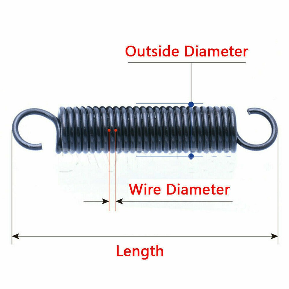 0.3mm Wire Dia. 3mm Outside Dia. Extension Springs Black Oxide Spring ...